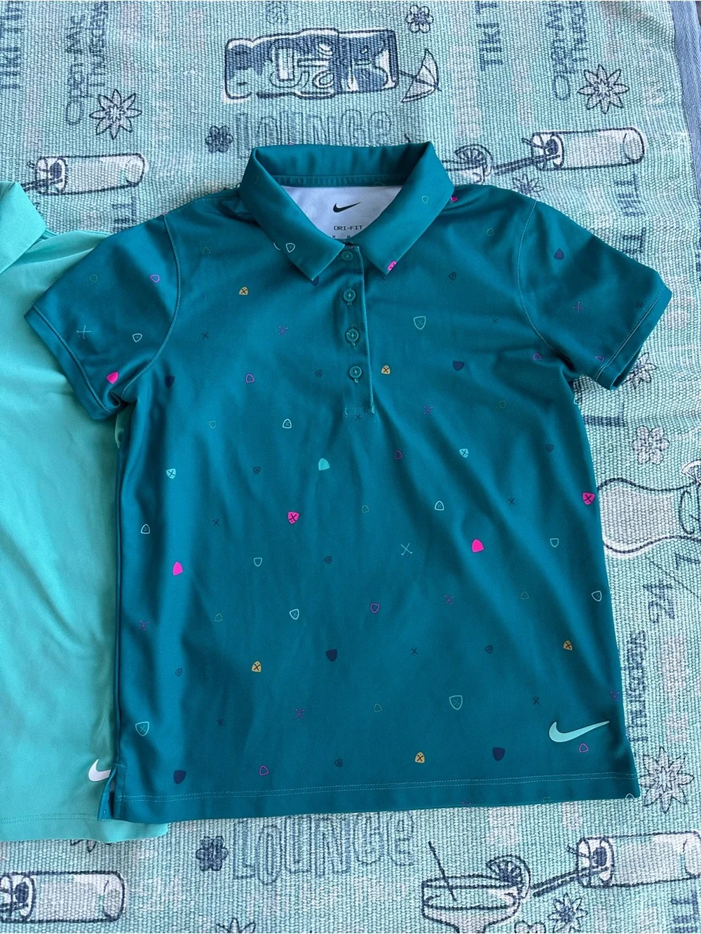 Nike Girls' Short-Sleeve Polo Shirt Bundle 2 - Teal and Aqua